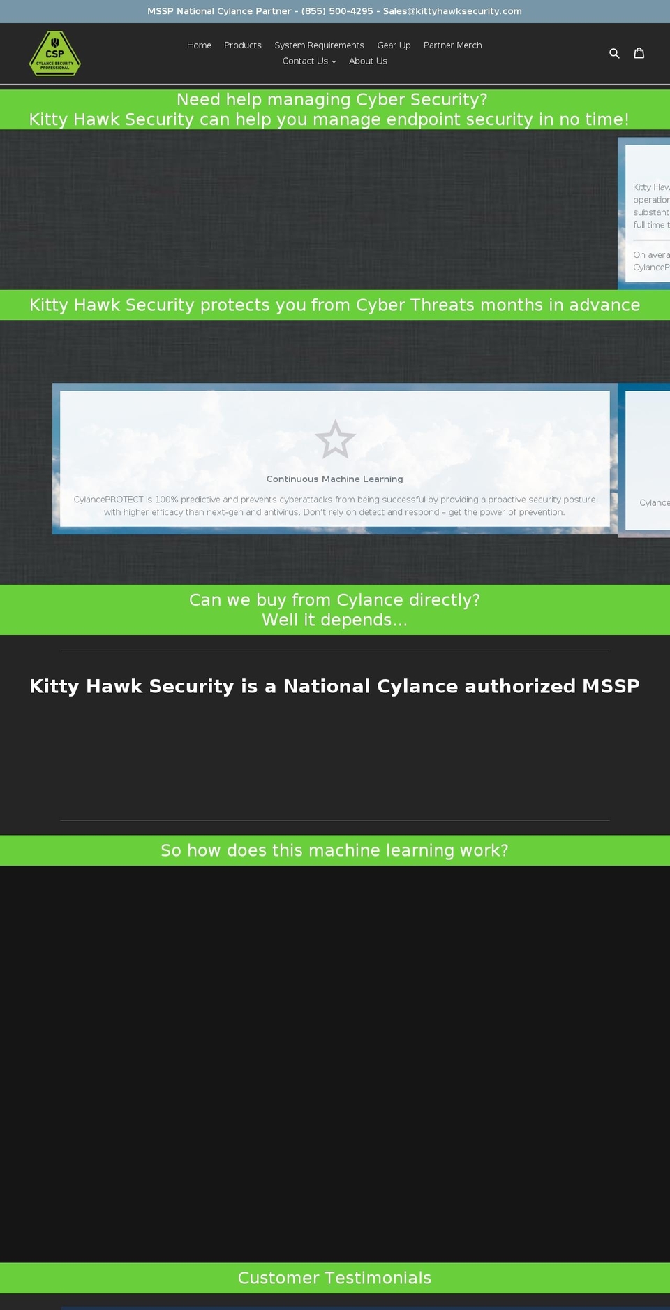 KHS Shopify theme site example kittyhawksecurity.com