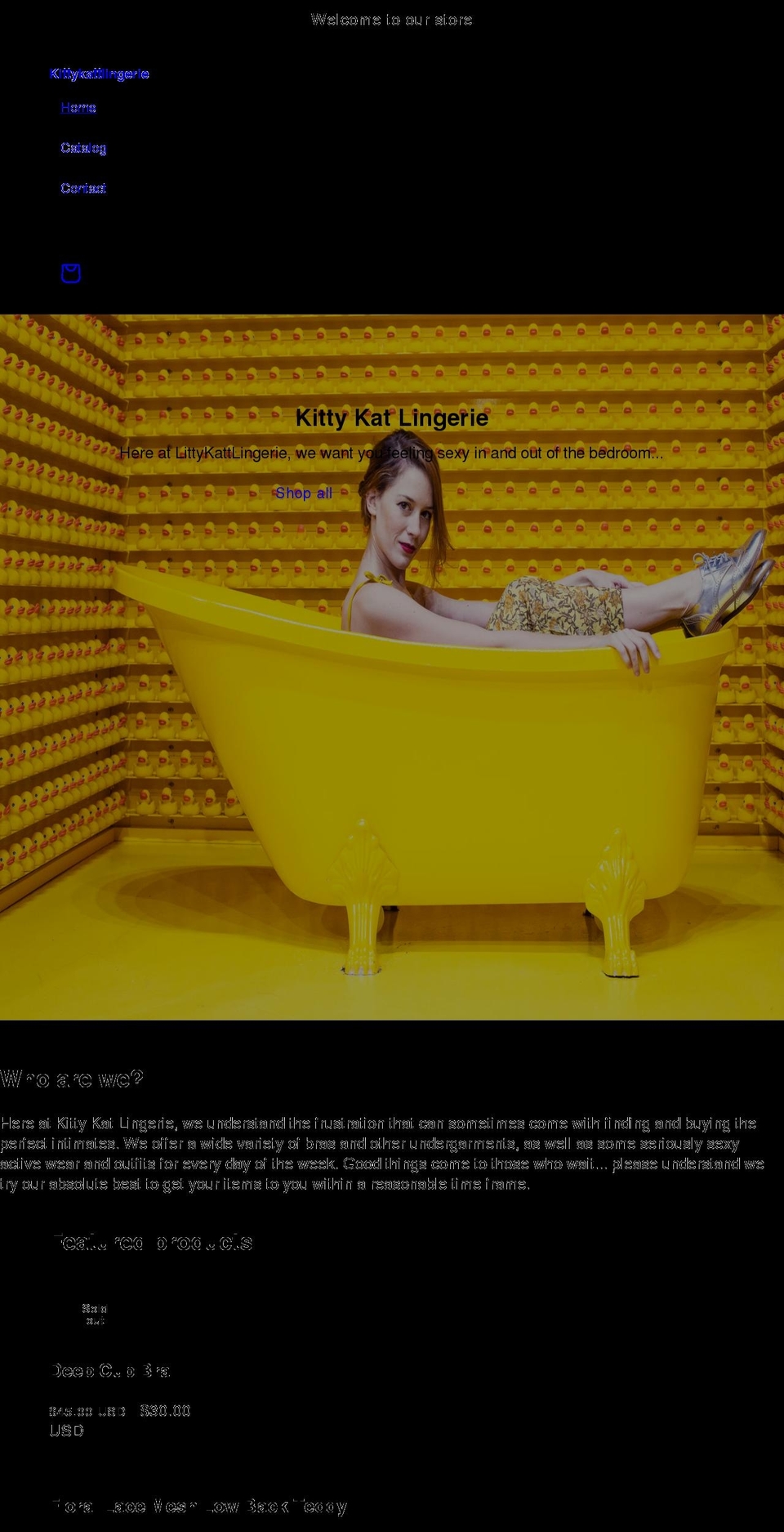 kittykatlingerie.com — Shopify storefront screenshot