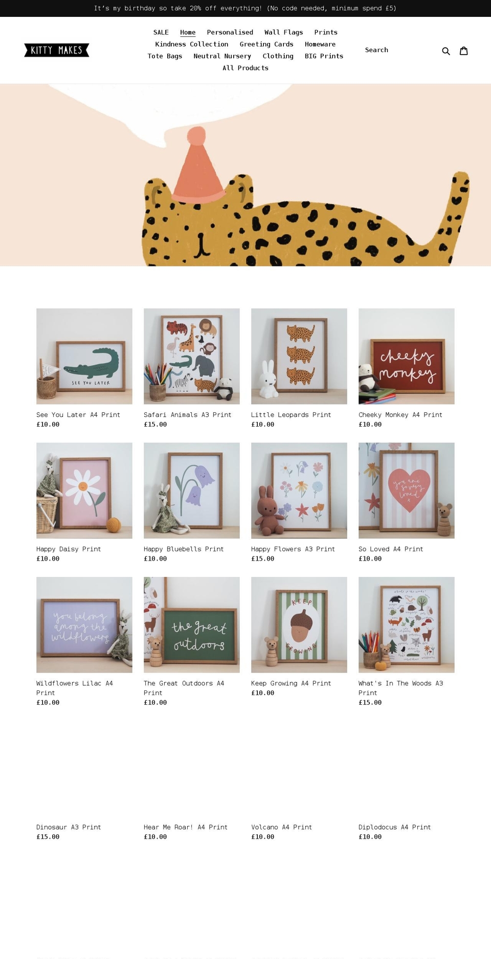 kittymakes.co.uk shopify website screenshot