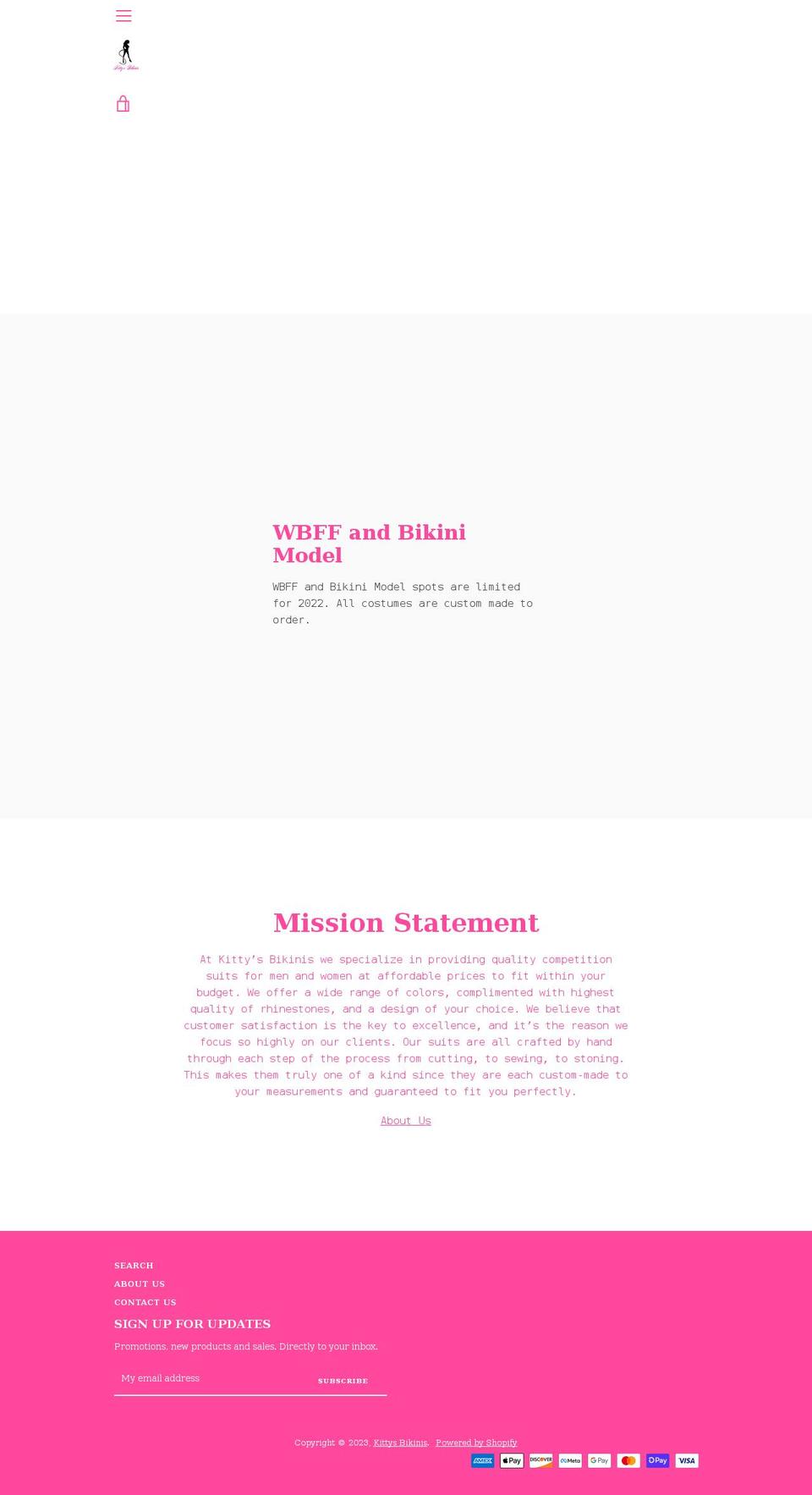kittysbikinis.com shopify website screenshot