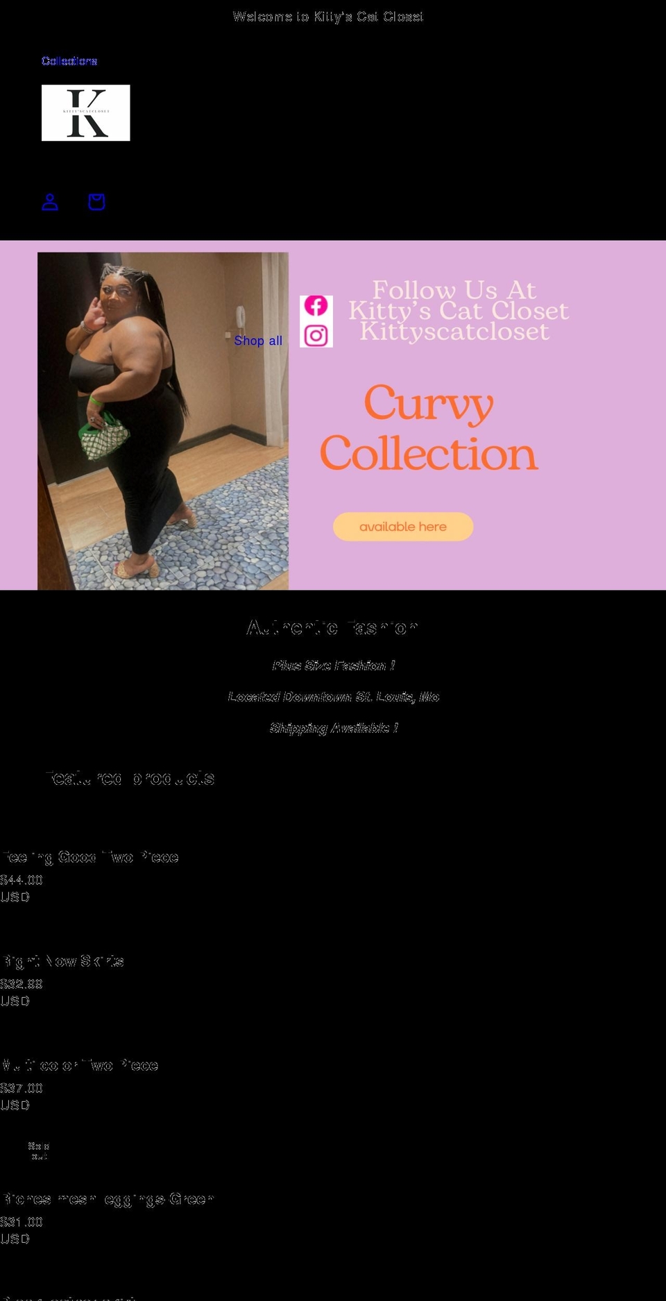 kittyscatcloset.org shopify website screenshot