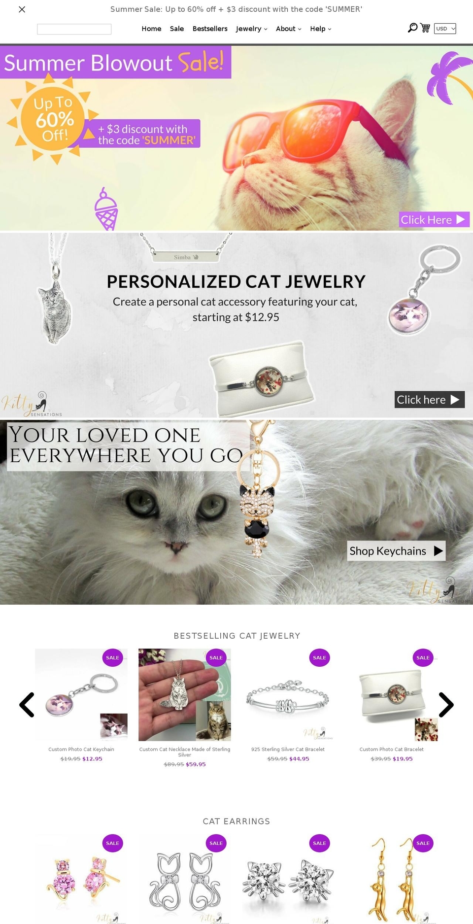 kittysensations.com shopify website screenshot