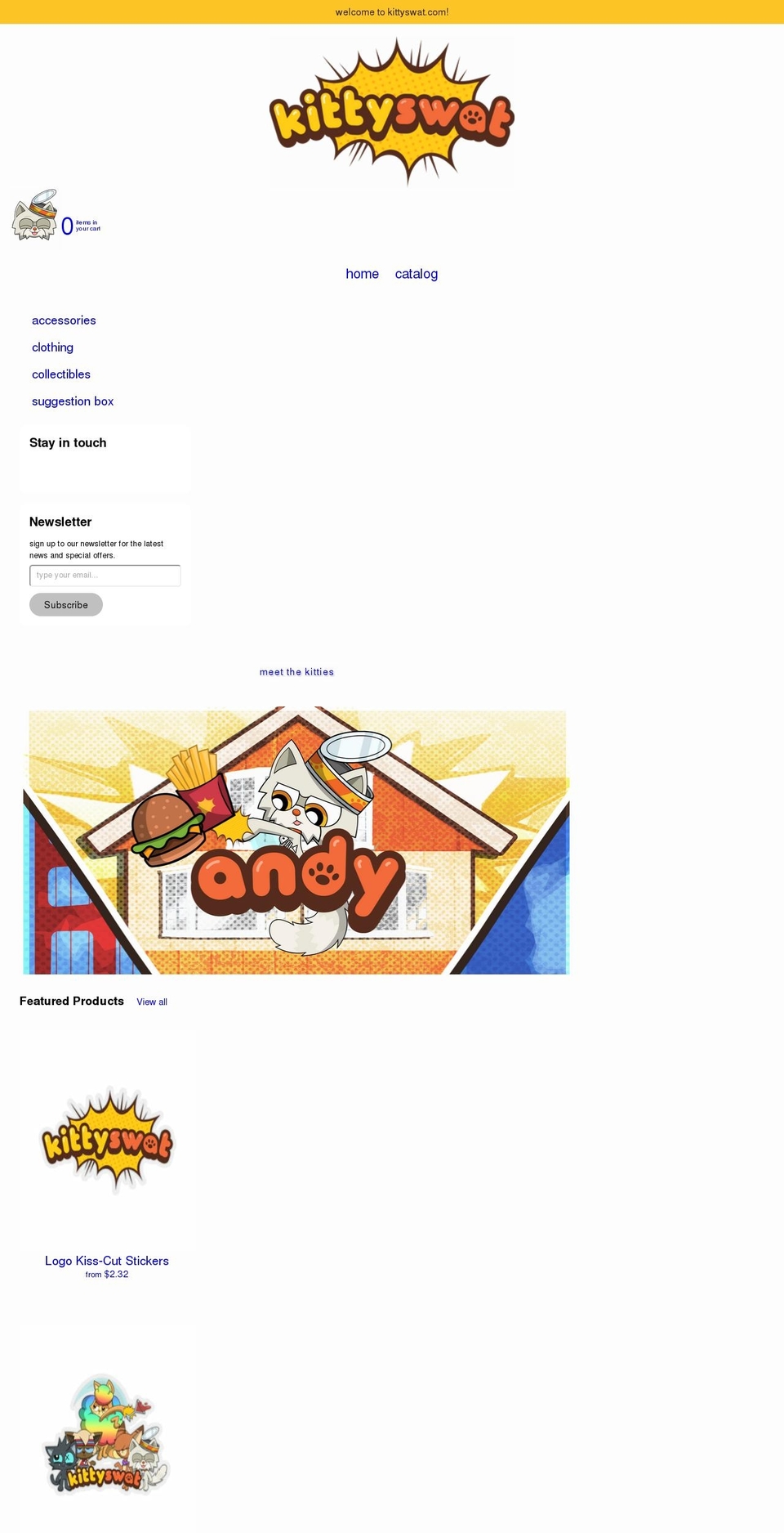 kittyswat.com shopify website screenshot