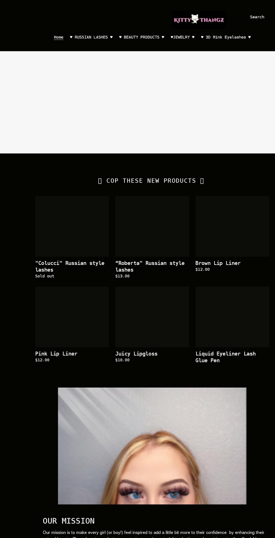 kittythangz.com shopify website screenshot