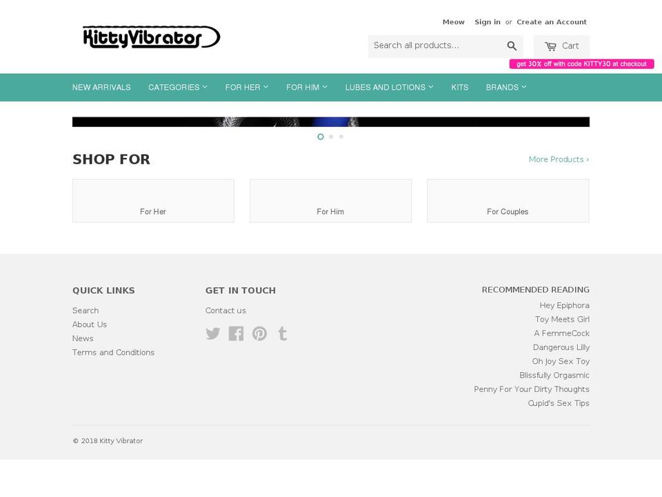 kittyvibrator.com shopify website screenshot