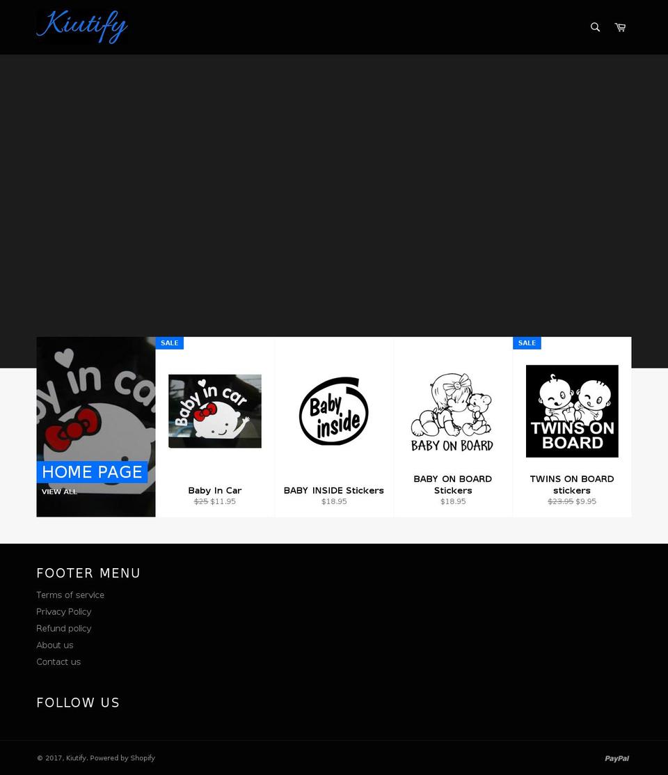 kiutify.com shopify website screenshot