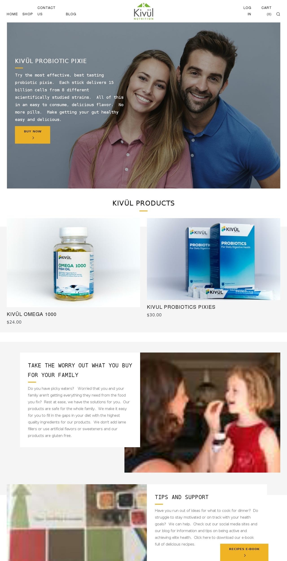 kivulnutrition.com — Shopify storefront screenshot