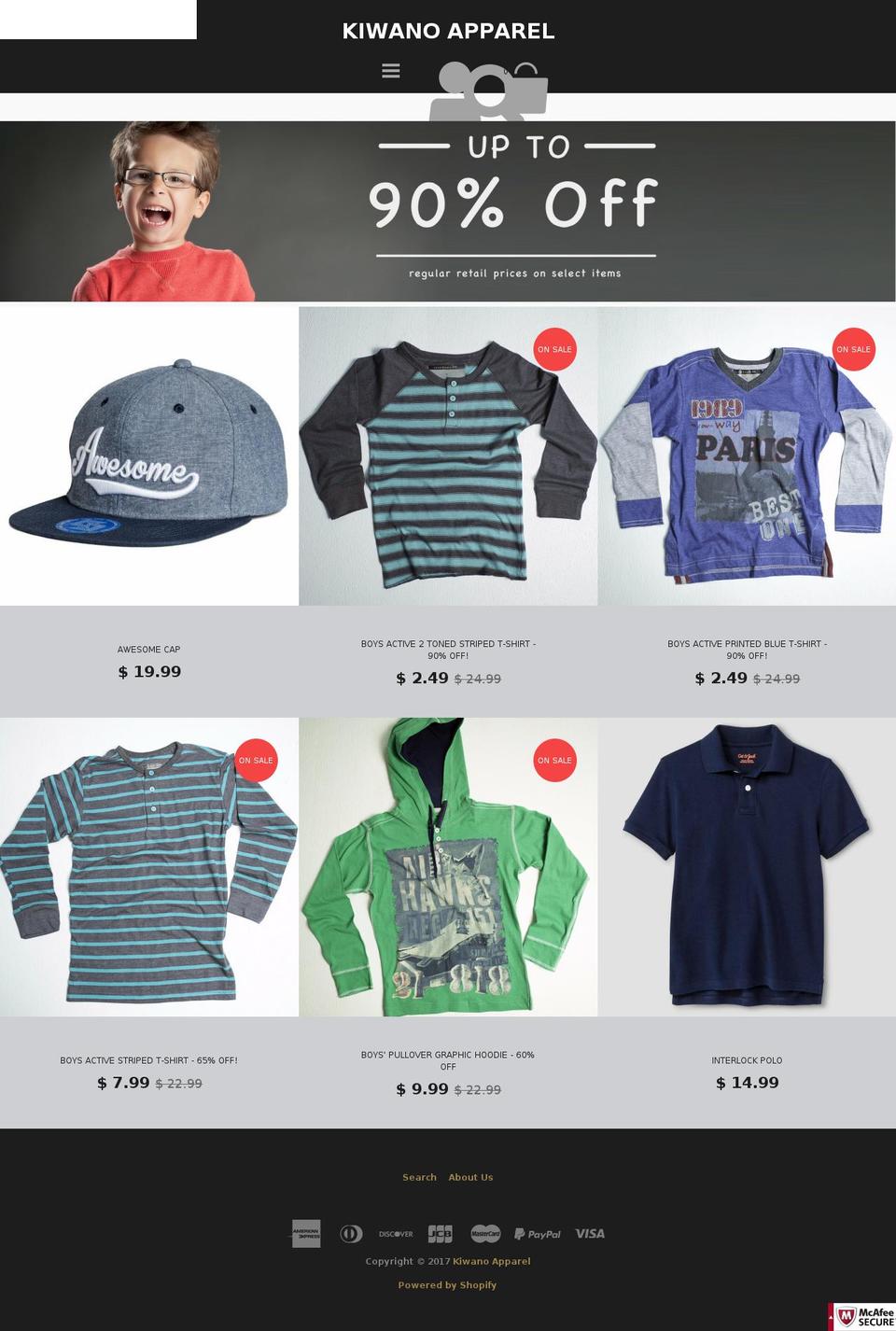 kiwanoapparel.com shopify website screenshot