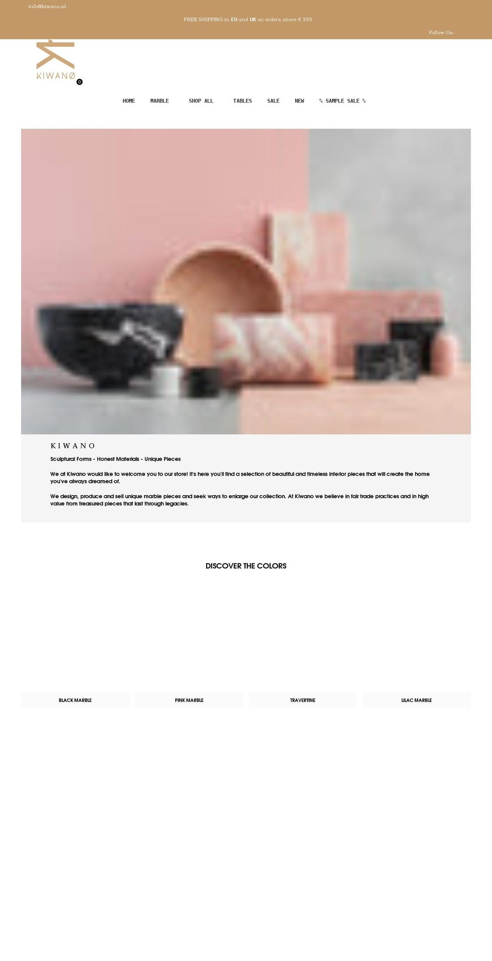 kiwanoconcept.com shopify website screenshot