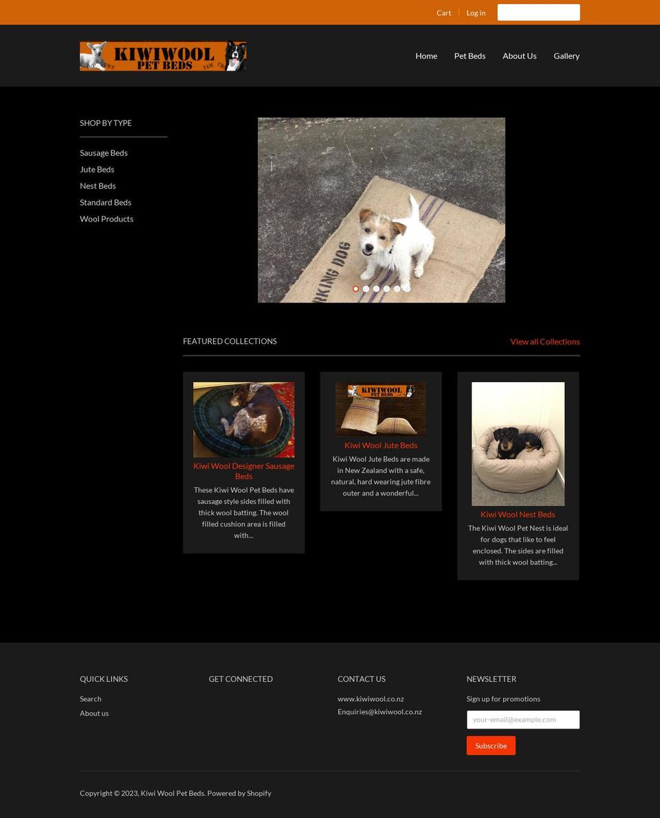 kiwi-wool-pet-beds.myshopify.com shopify website screenshot