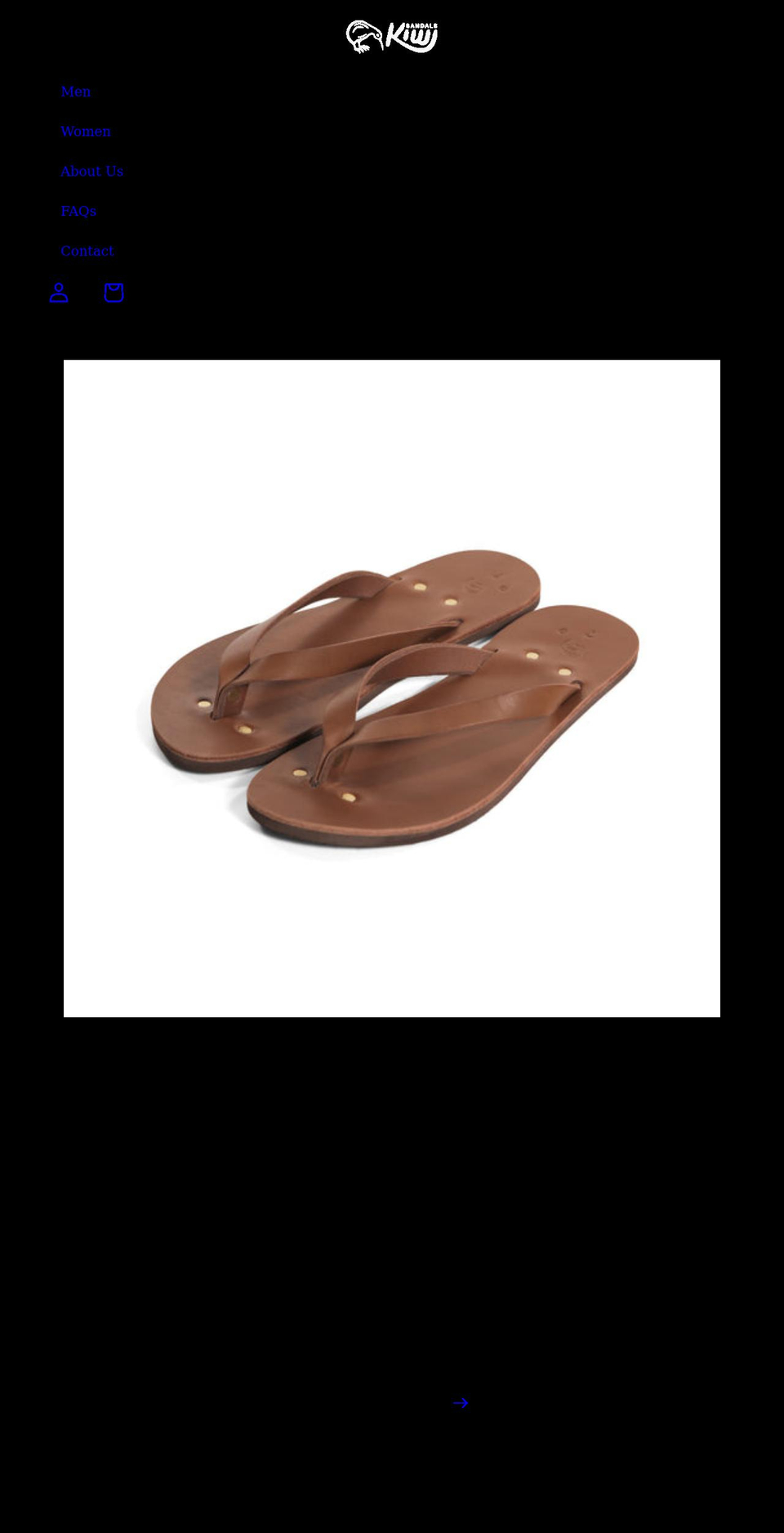 kiwisandals.com shopify website screenshot