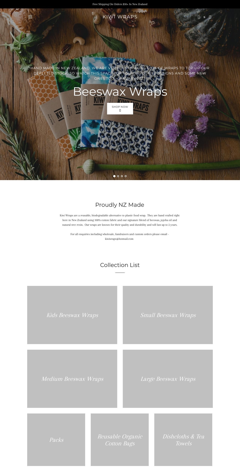 kiwiwraps.co.nz shopify website screenshot