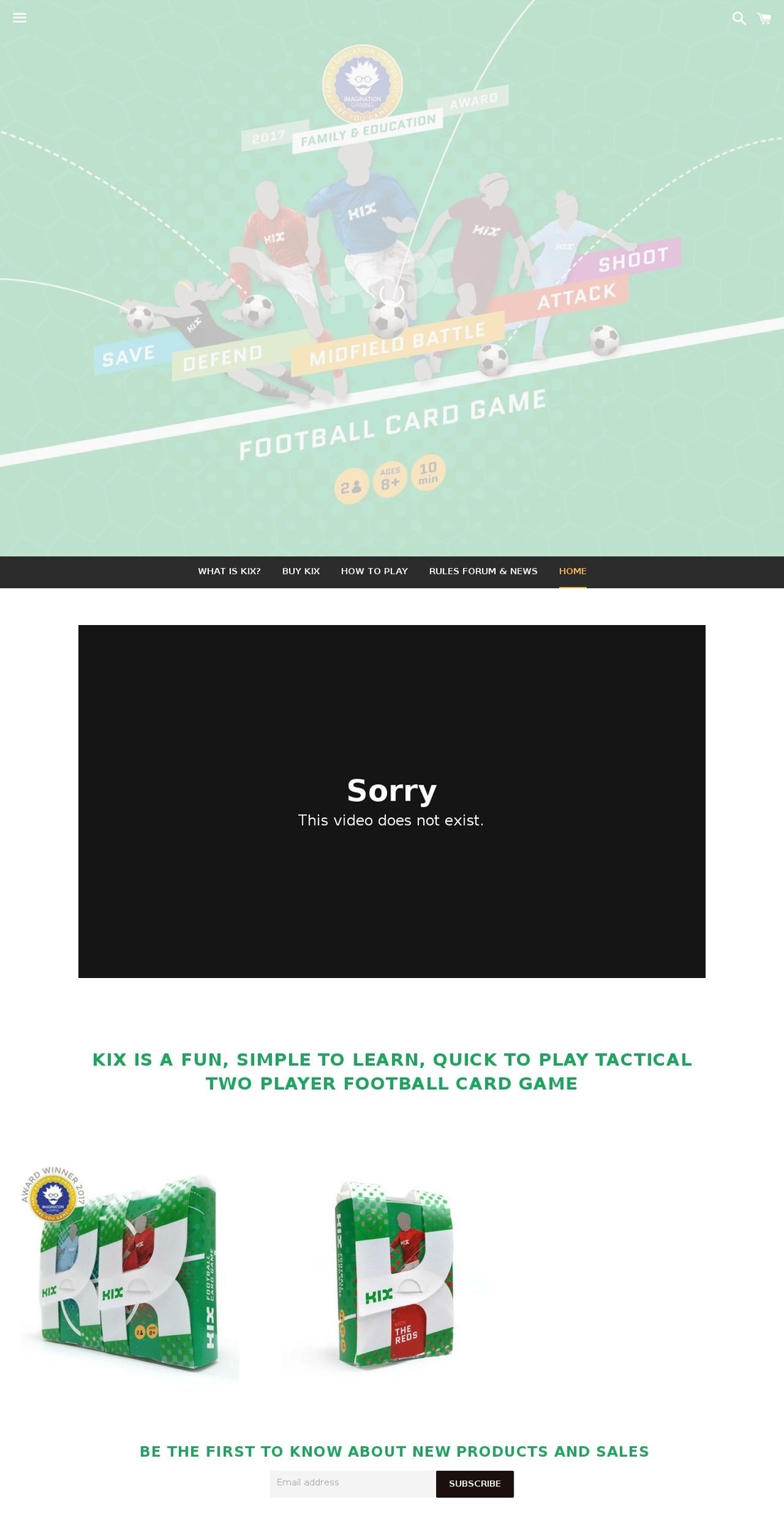 kixcards.com — Shopify storefront screenshot