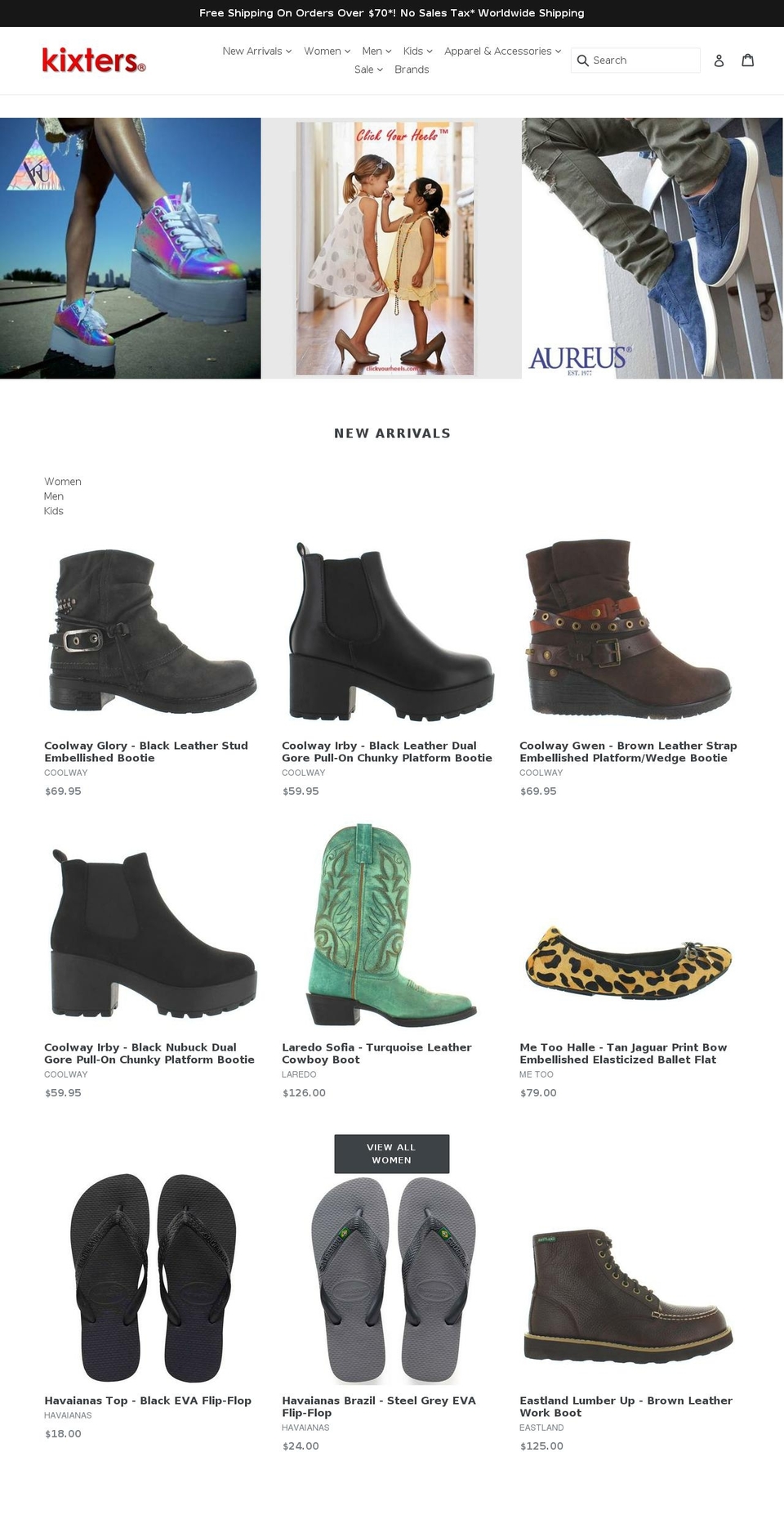 kixters.shoes shopify website screenshot