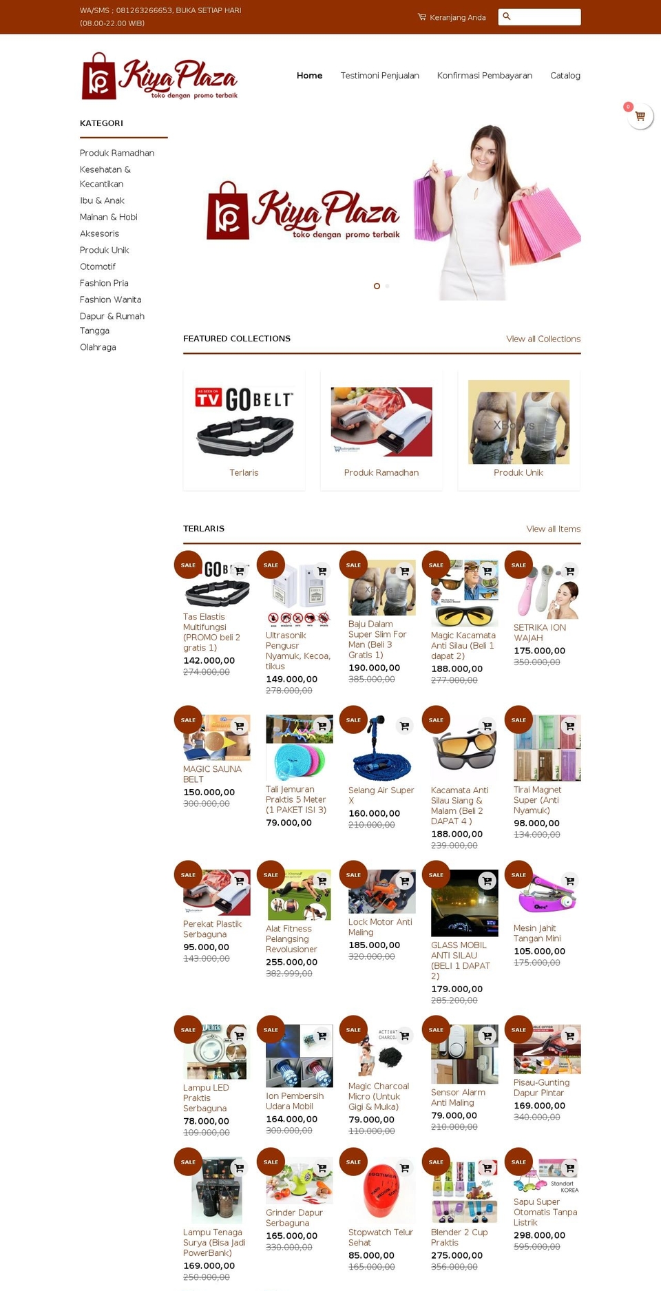 kiyaplaza.com shopify website screenshot