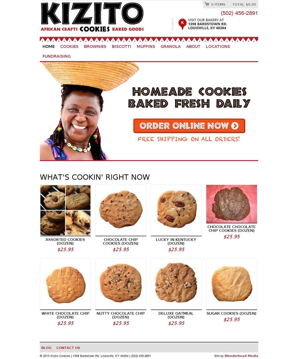 kizito.com shopify website screenshot