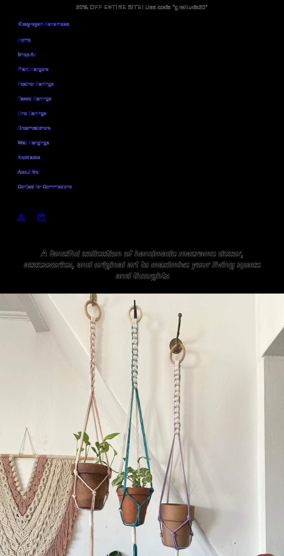 kizzyrayanhandmade.com shopify website screenshot