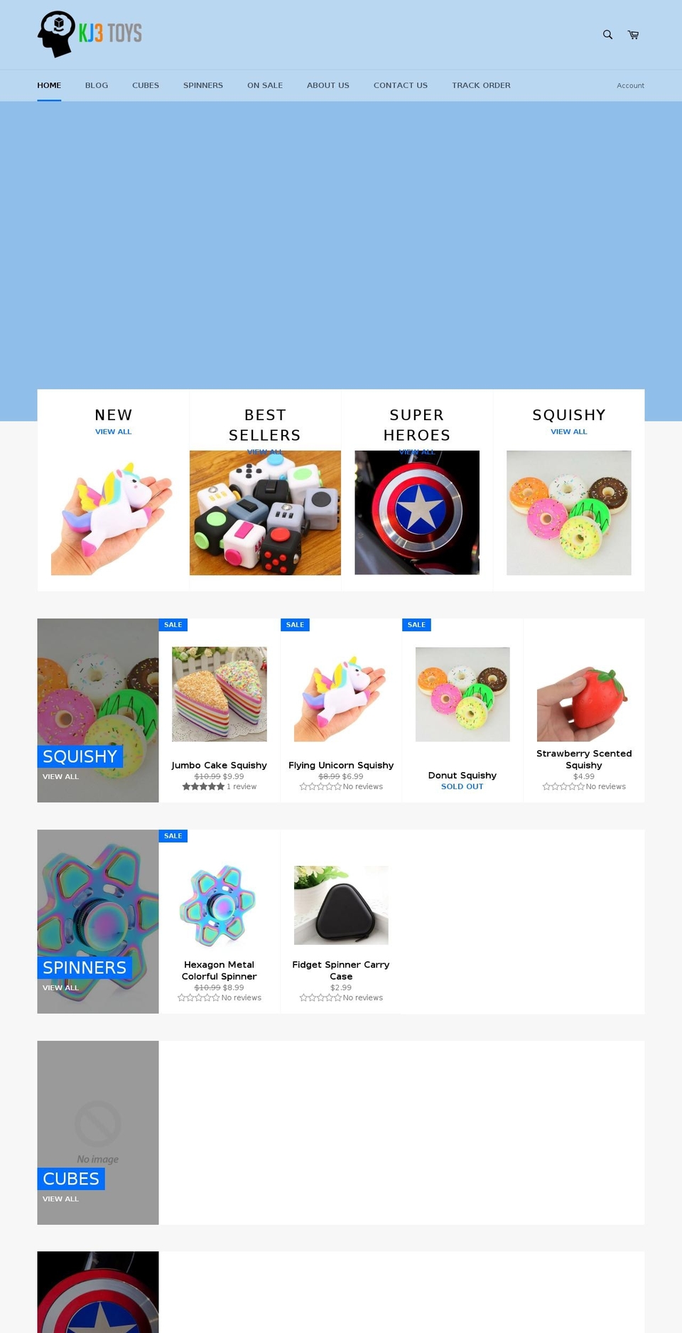 kj3toys.com — Shopify storefront screenshot