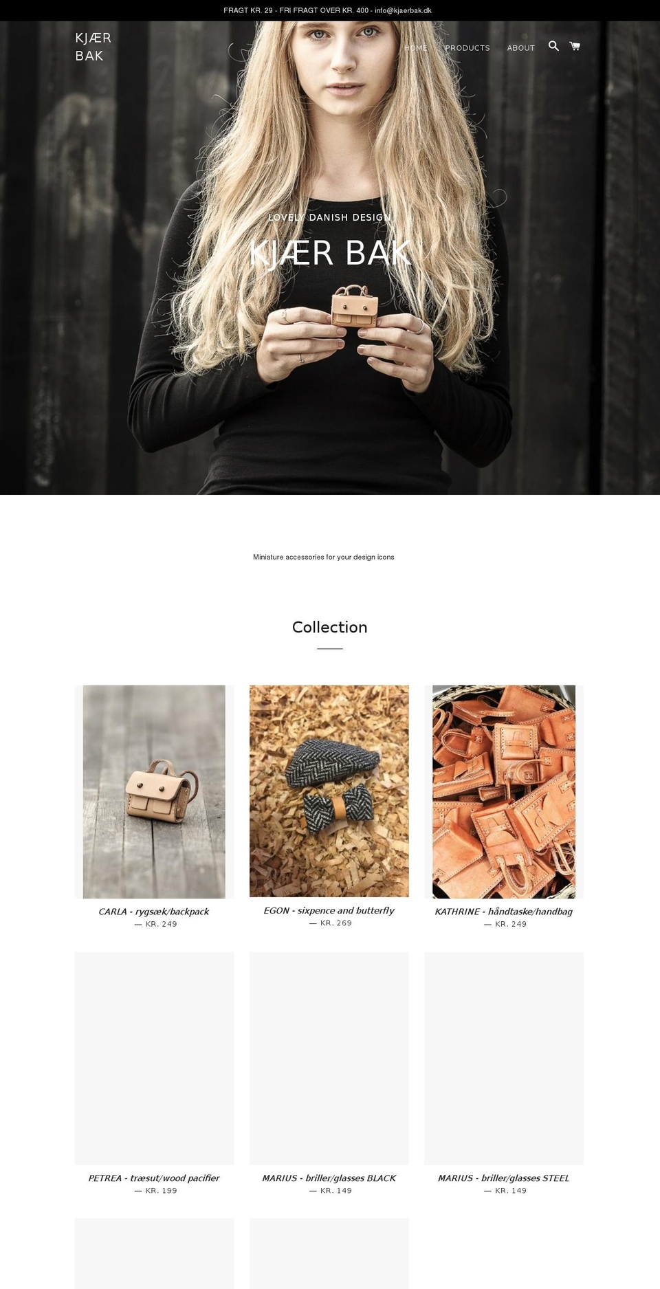 kjaerbak.com — Shopify storefront screenshot