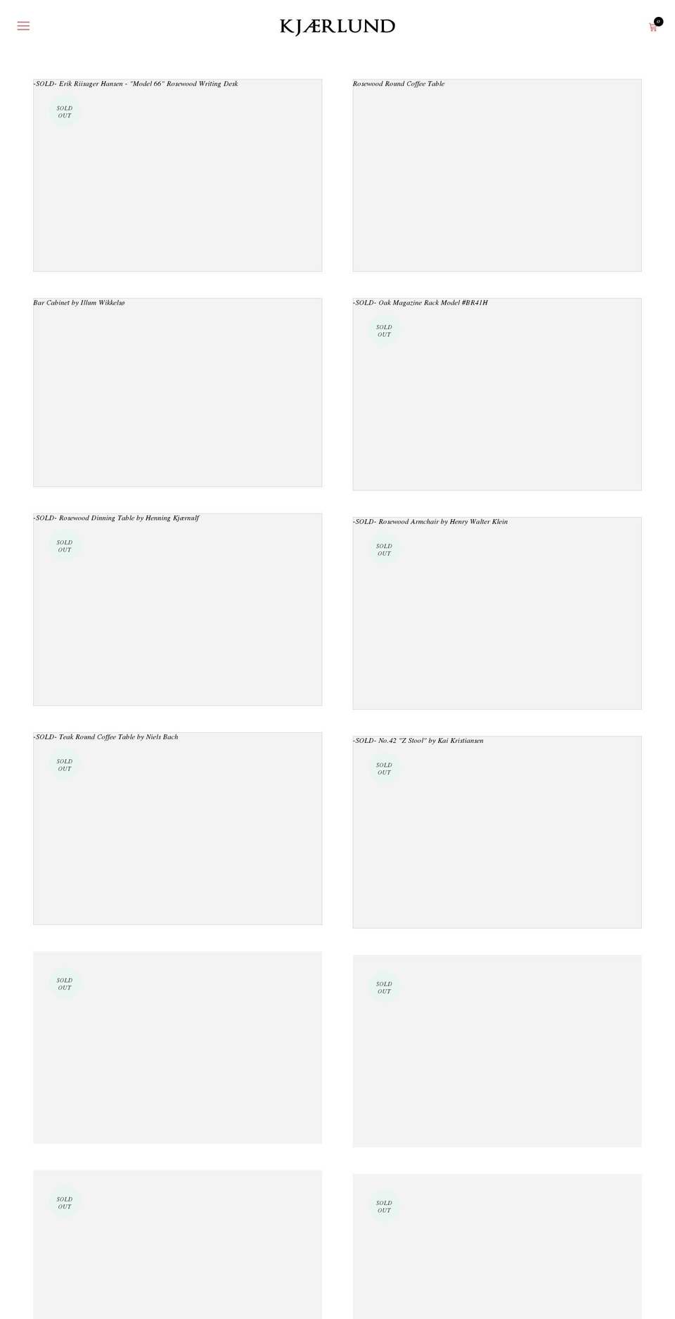 kjaerlund.com — Shopify storefront screenshot