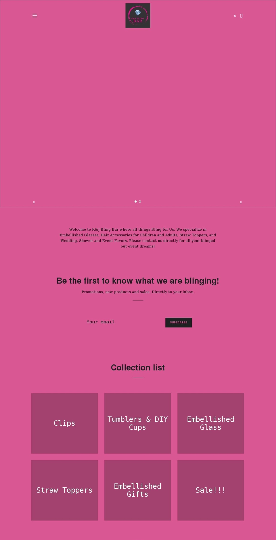 kjblingbar.com shopify website screenshot