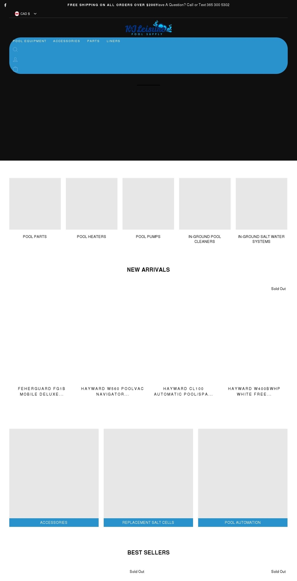 kjleisure.com shopify website screenshot