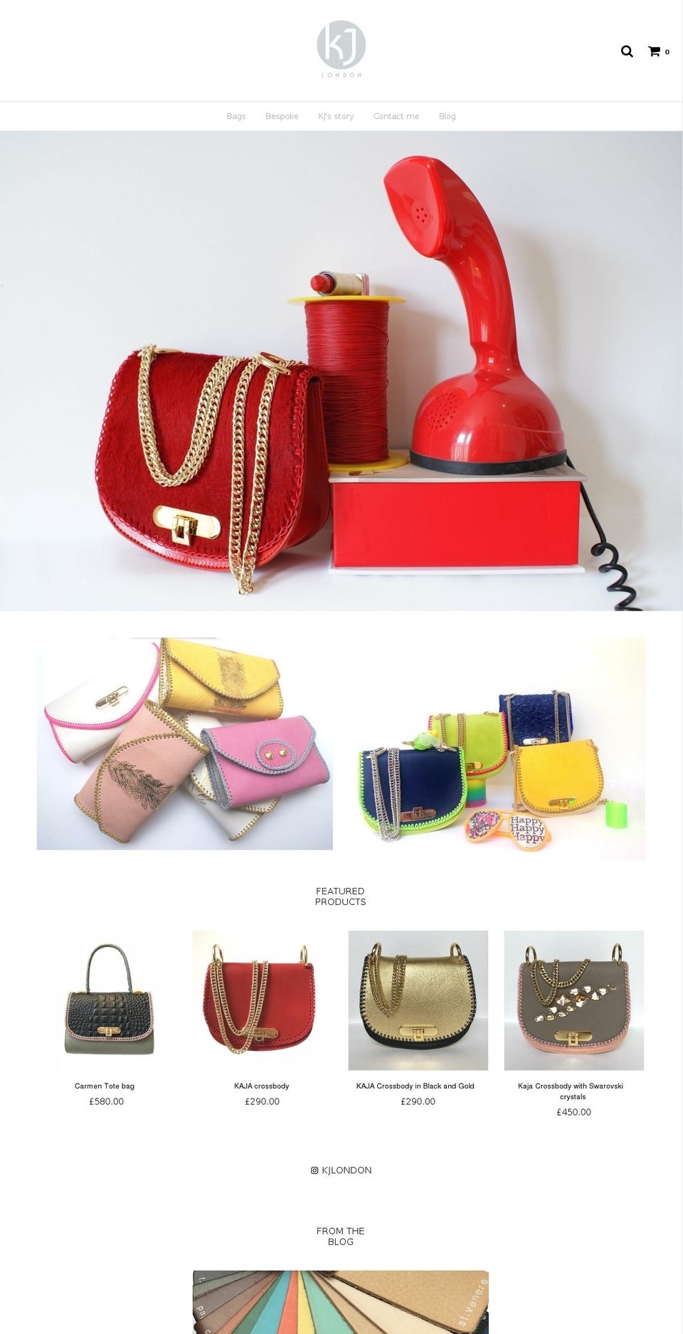 kjlondon.com — Shopify storefront screenshot