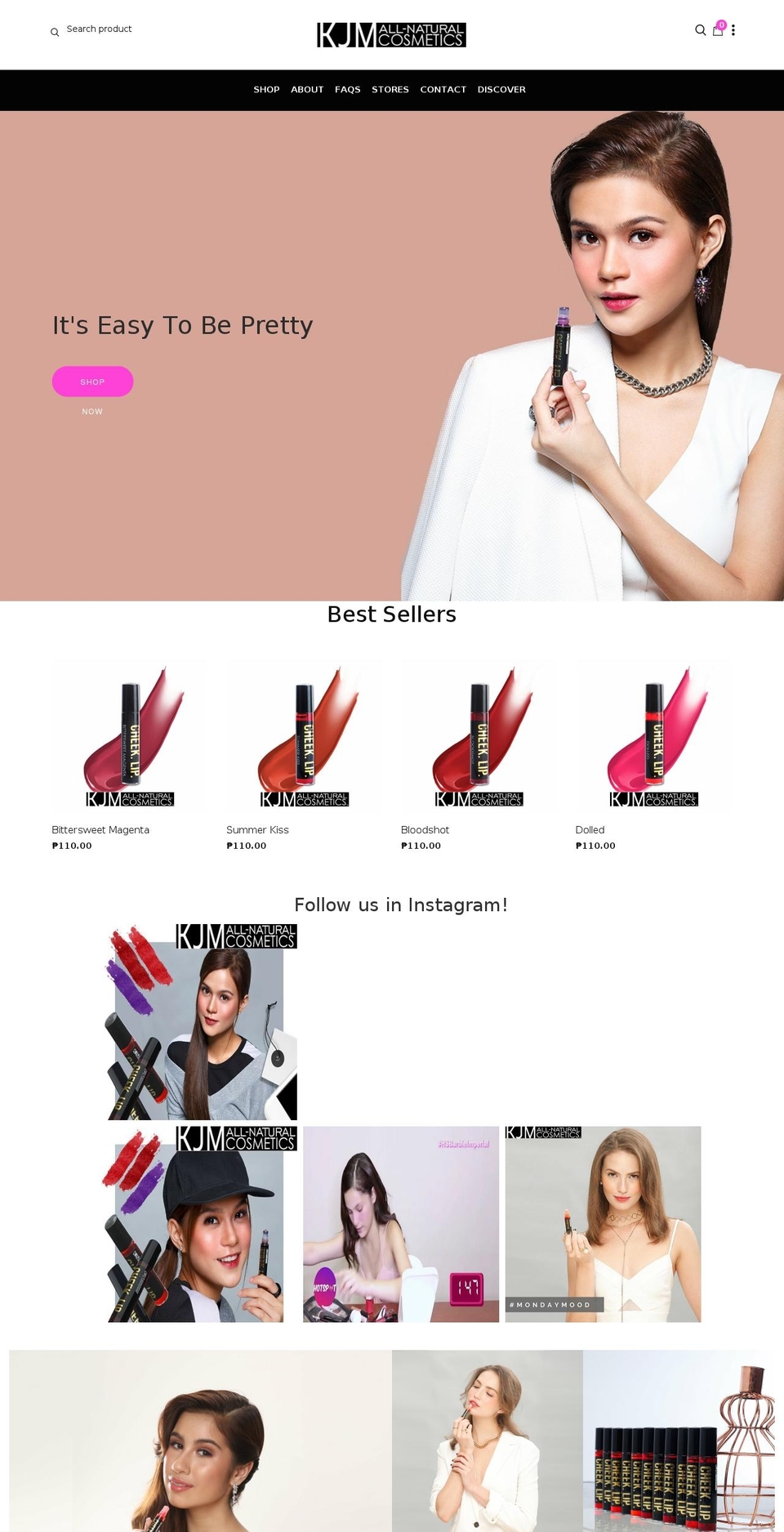 kjmcosmetics.com shopify website screenshot