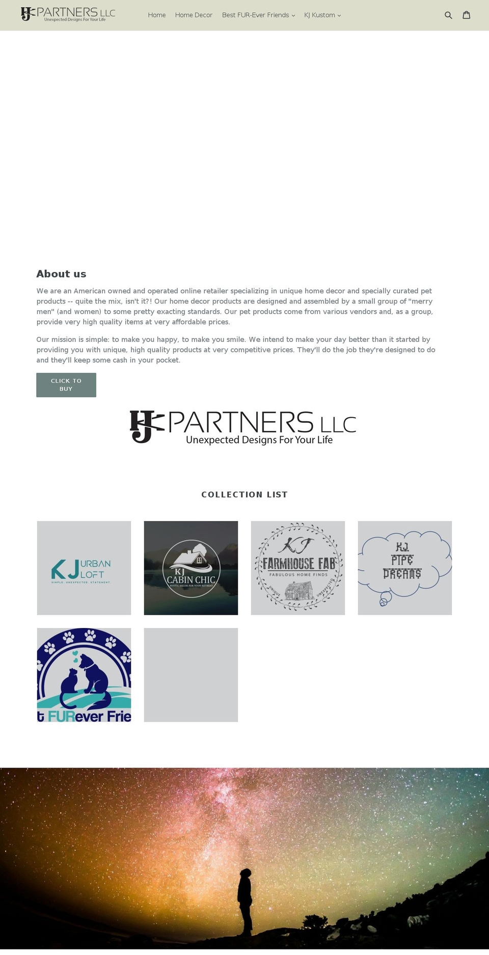 kjpartnersllc.com — Shopify storefront screenshot