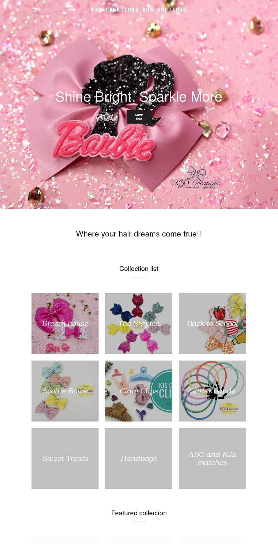 kjscreations.org shopify website screenshot