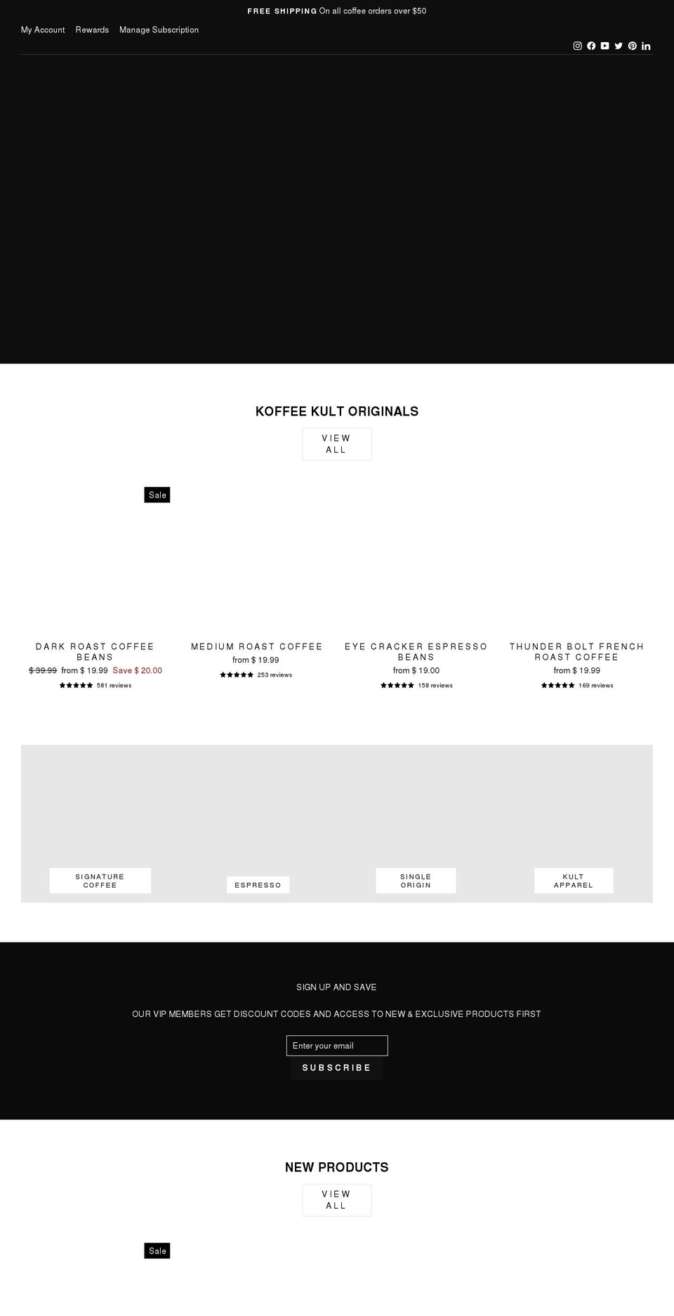 kk.coffee shopify website screenshot