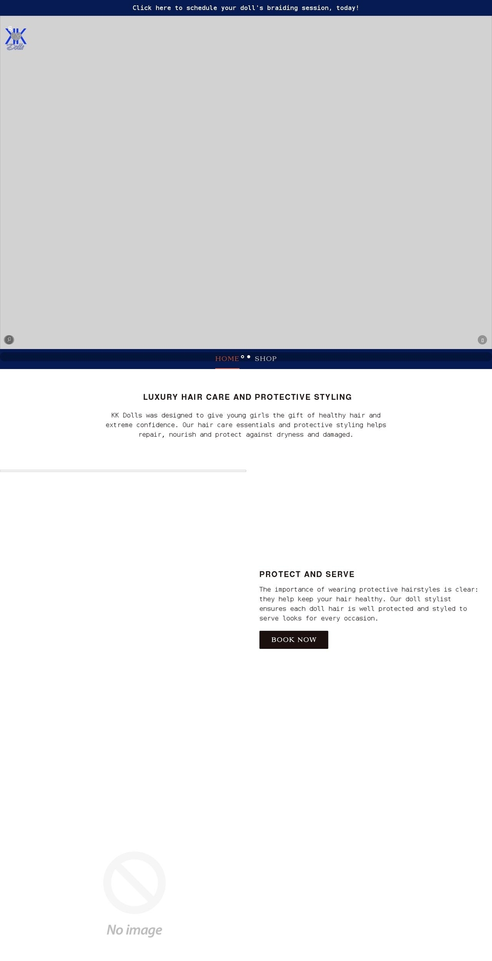 kkdollshaircare.com shopify website screenshot