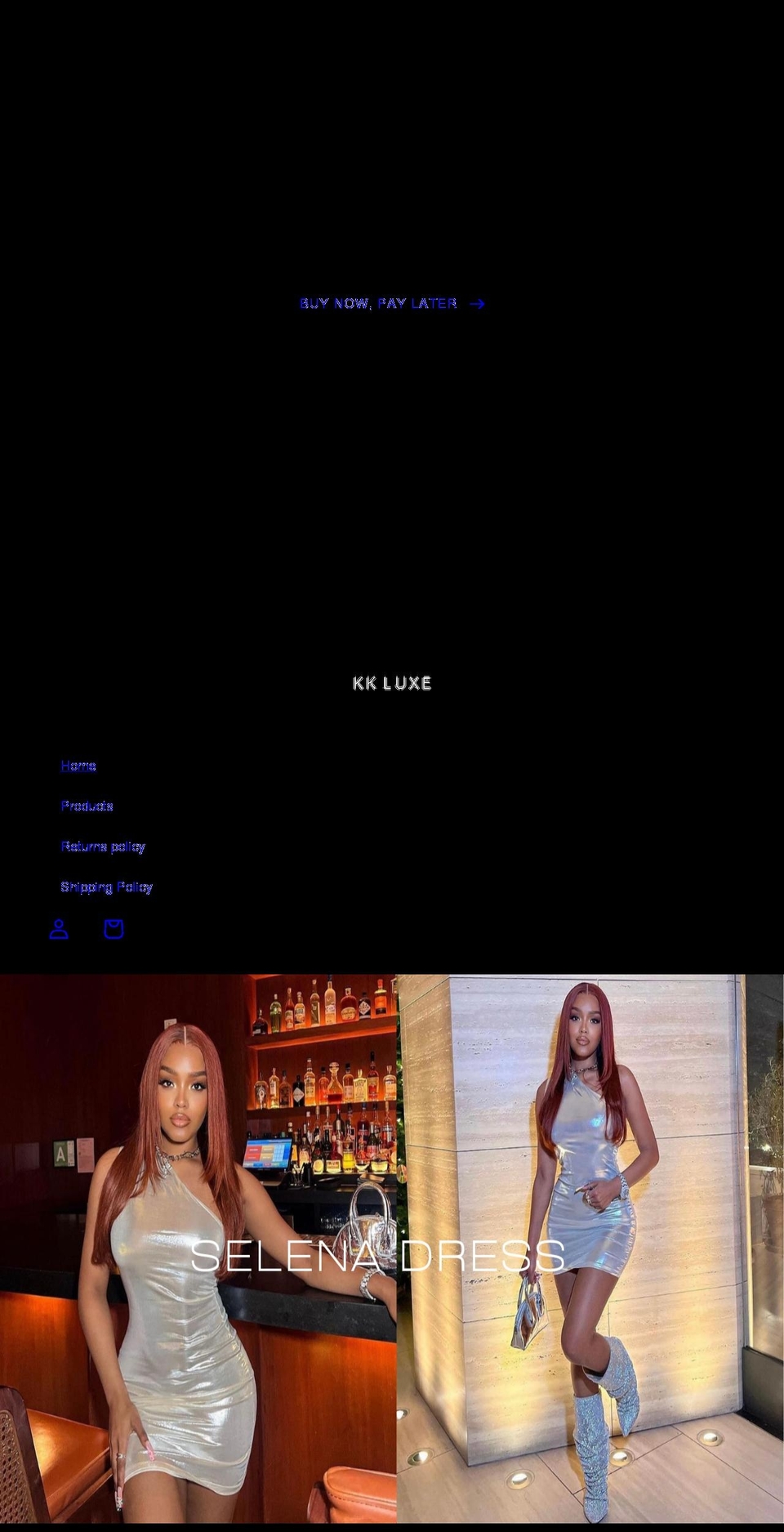 kkluxeofficial.com shopify website screenshot