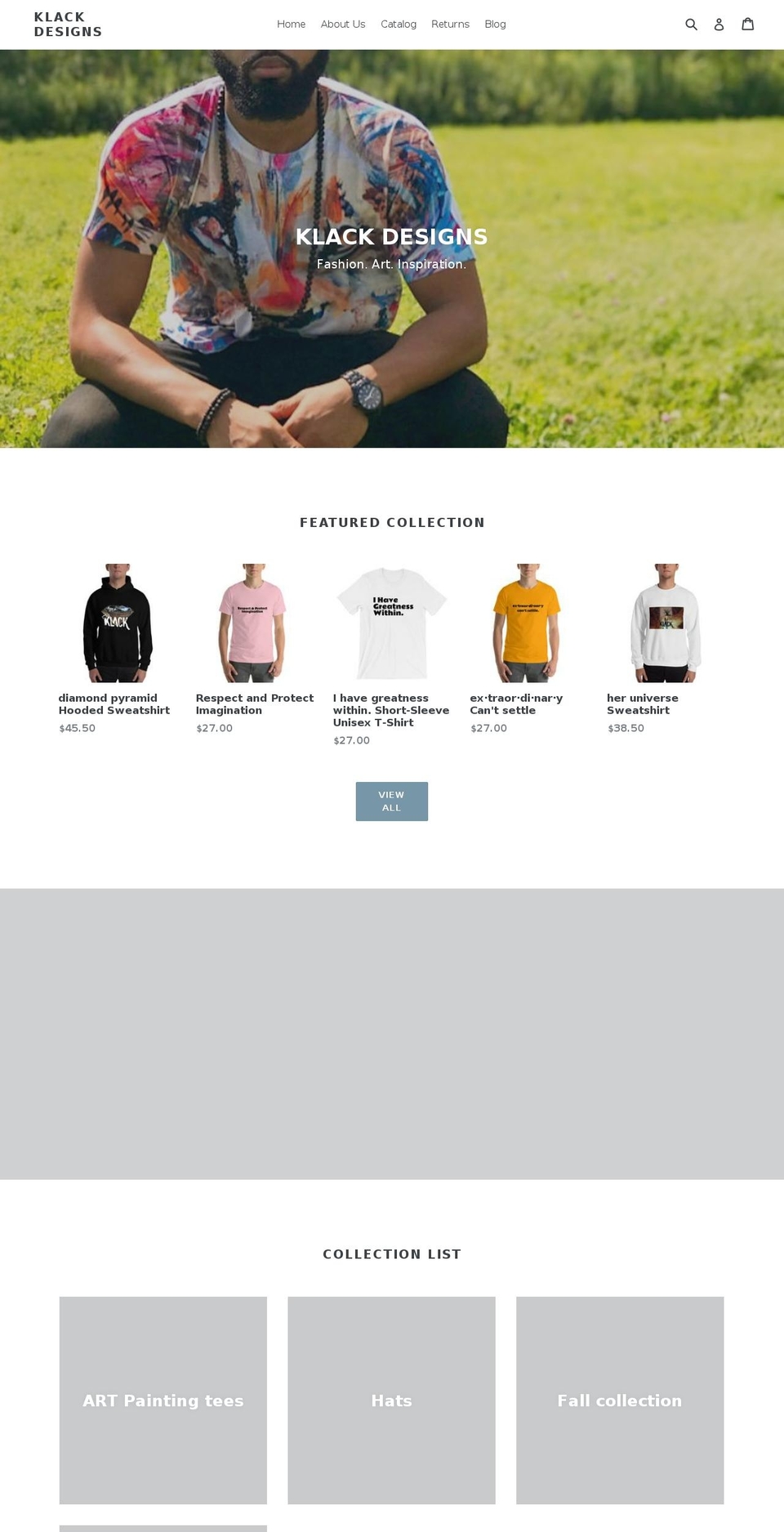 klackdesigns.com — Shopify storefront screenshot