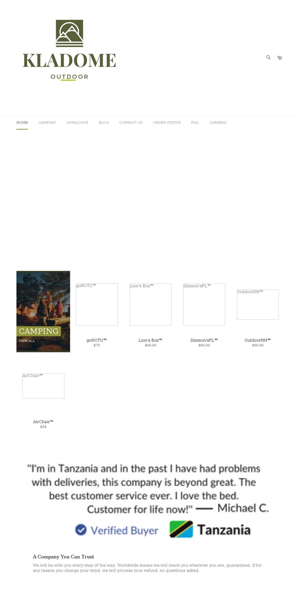kladome.com shopify website screenshot