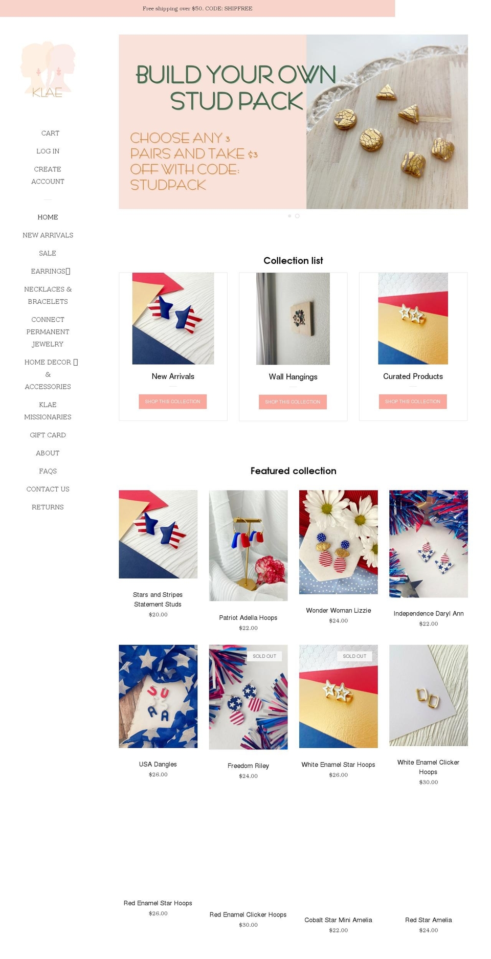 klaedesignco.com shopify website screenshot