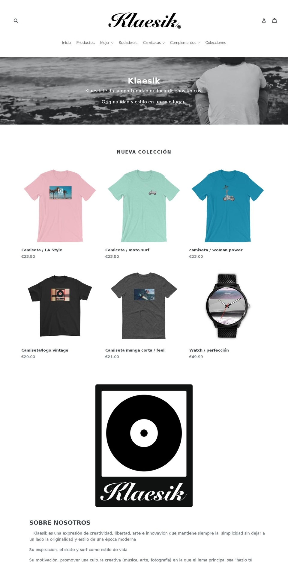 klaesik.com — Shopify storefront screenshot