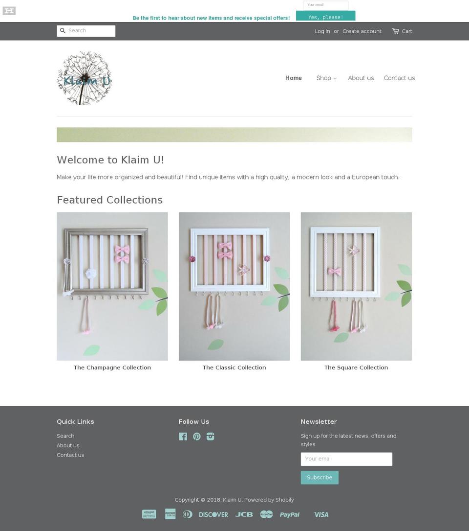 klaimu.com — Shopify storefront screenshot