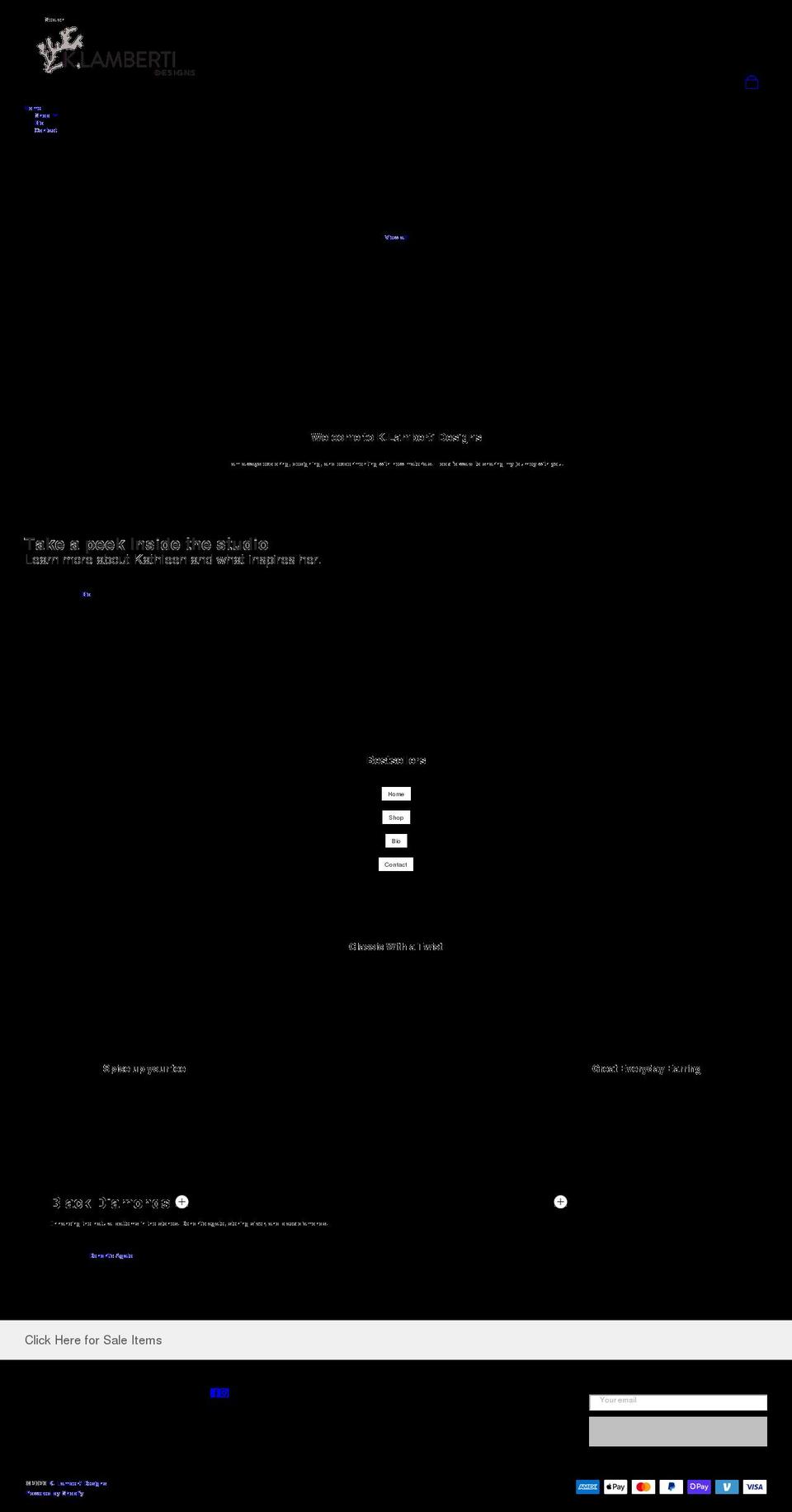 klambertidesigns.com shopify website screenshot