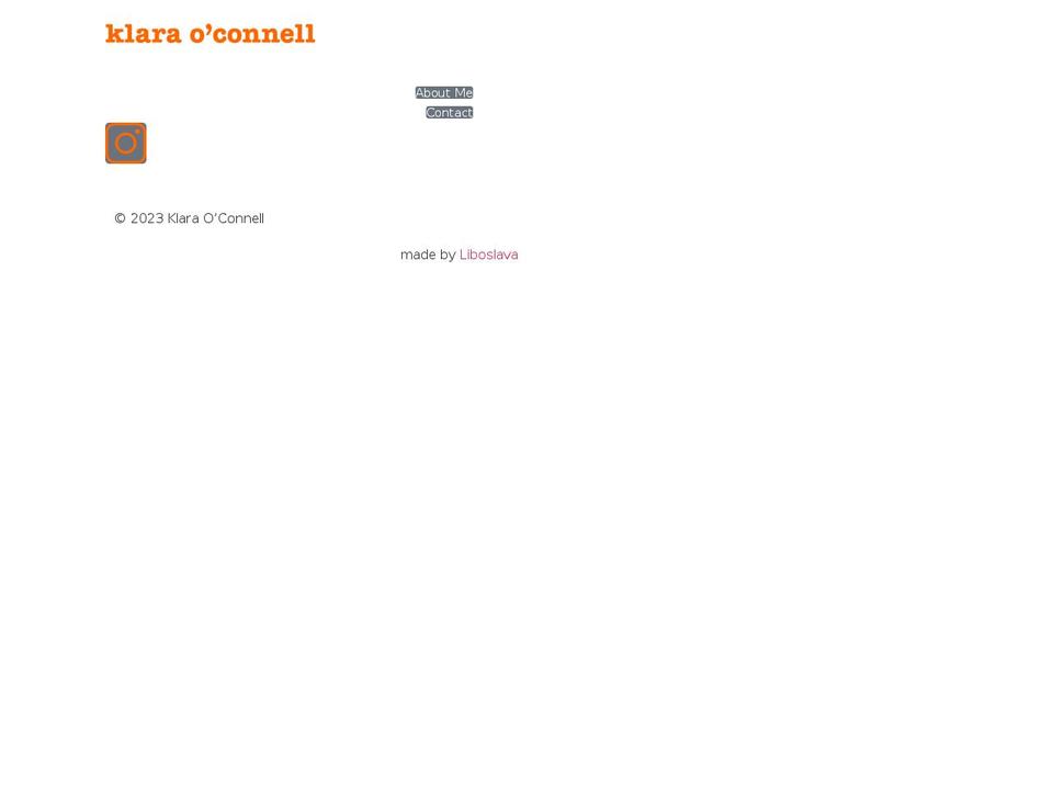klaraoconnell.com — Shopify storefront screenshot