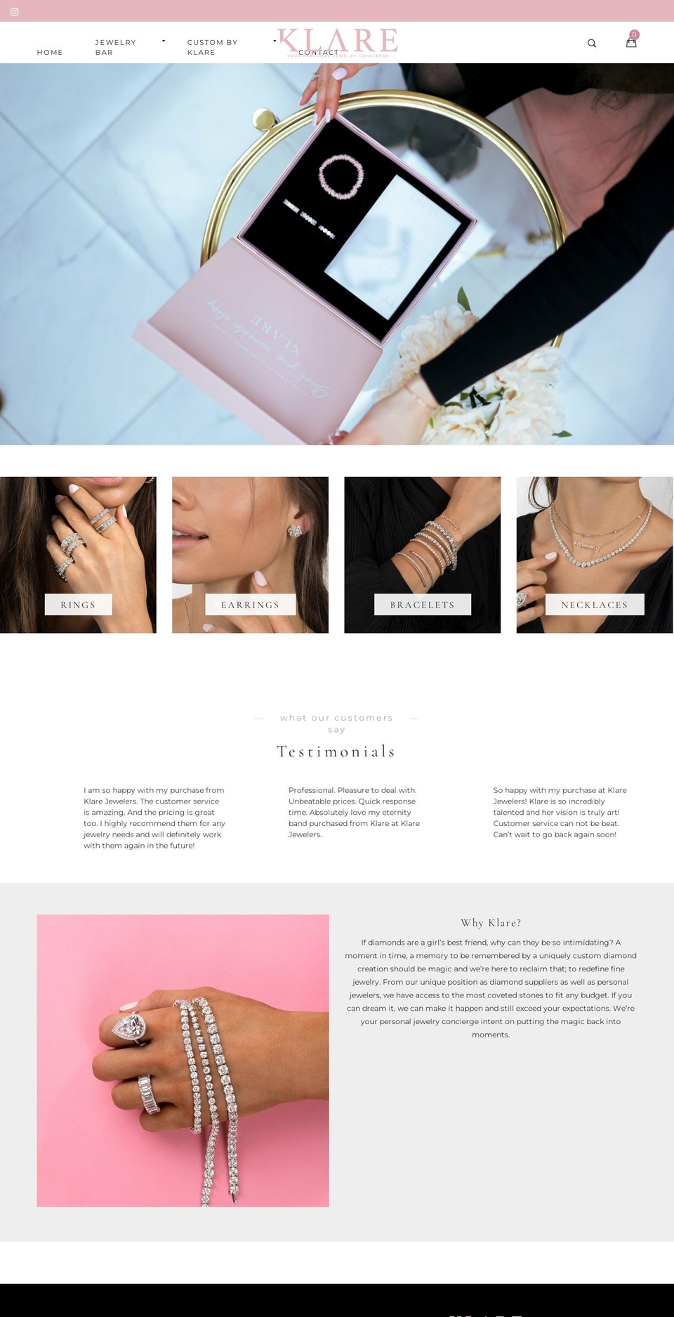 klarejewelers.com — Shopify storefront screenshot