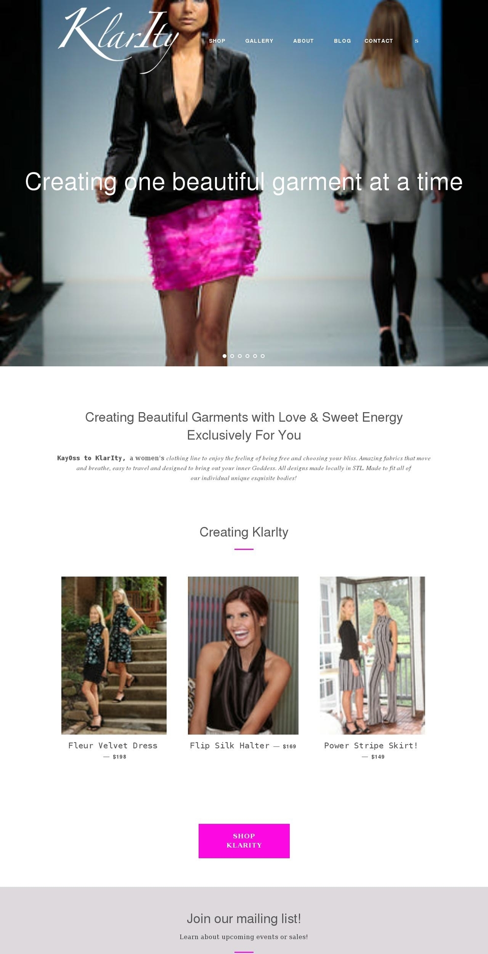 klaritylifestyle.com shopify website screenshot