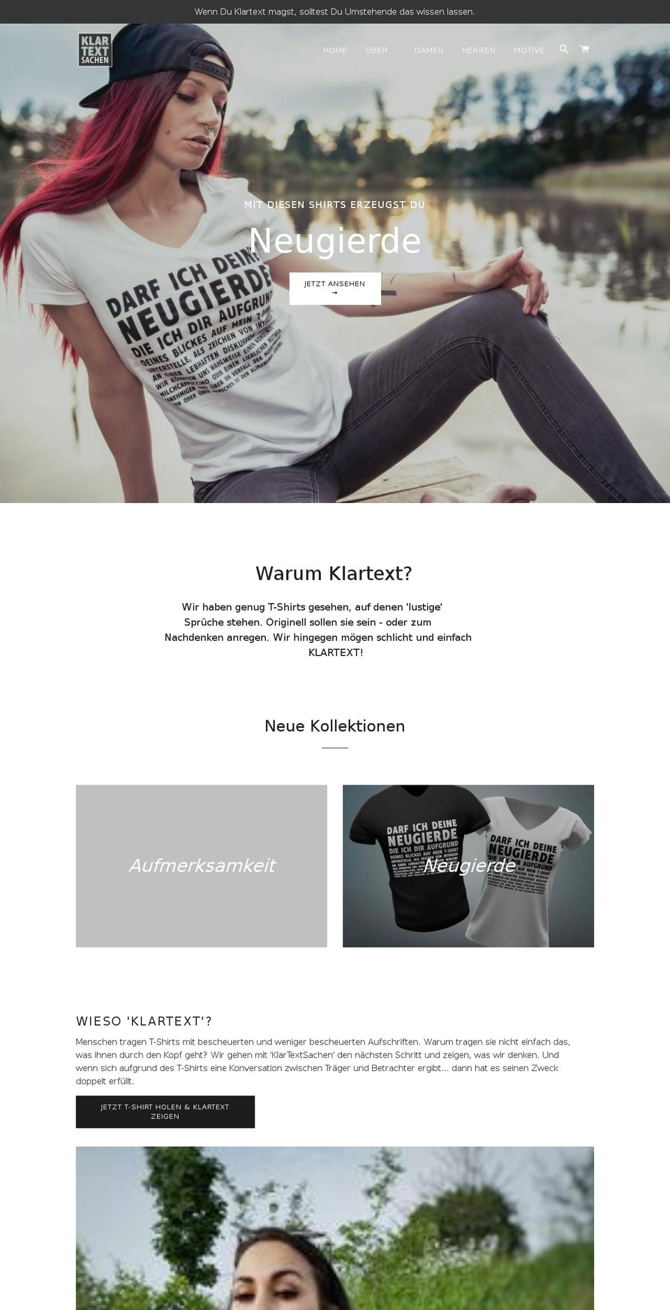 klartextsachen.com — Shopify storefront screenshot