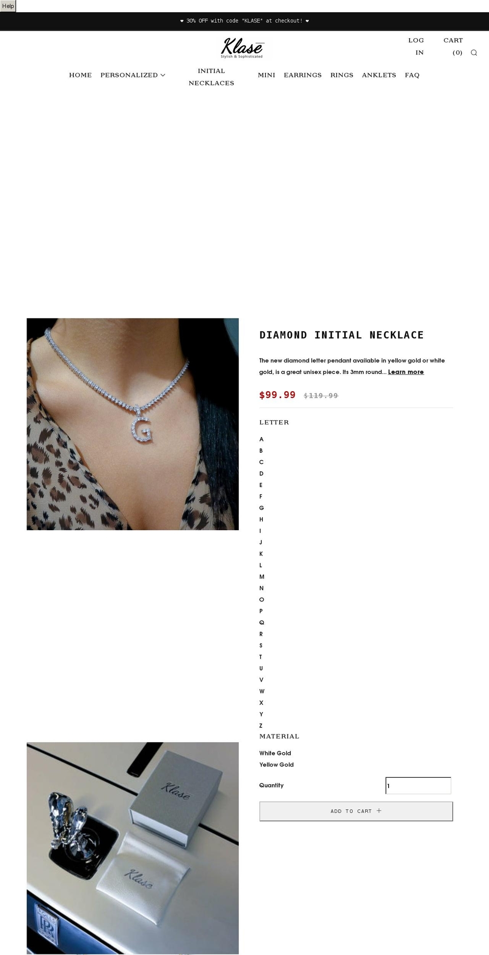 klase.com shopify website screenshot