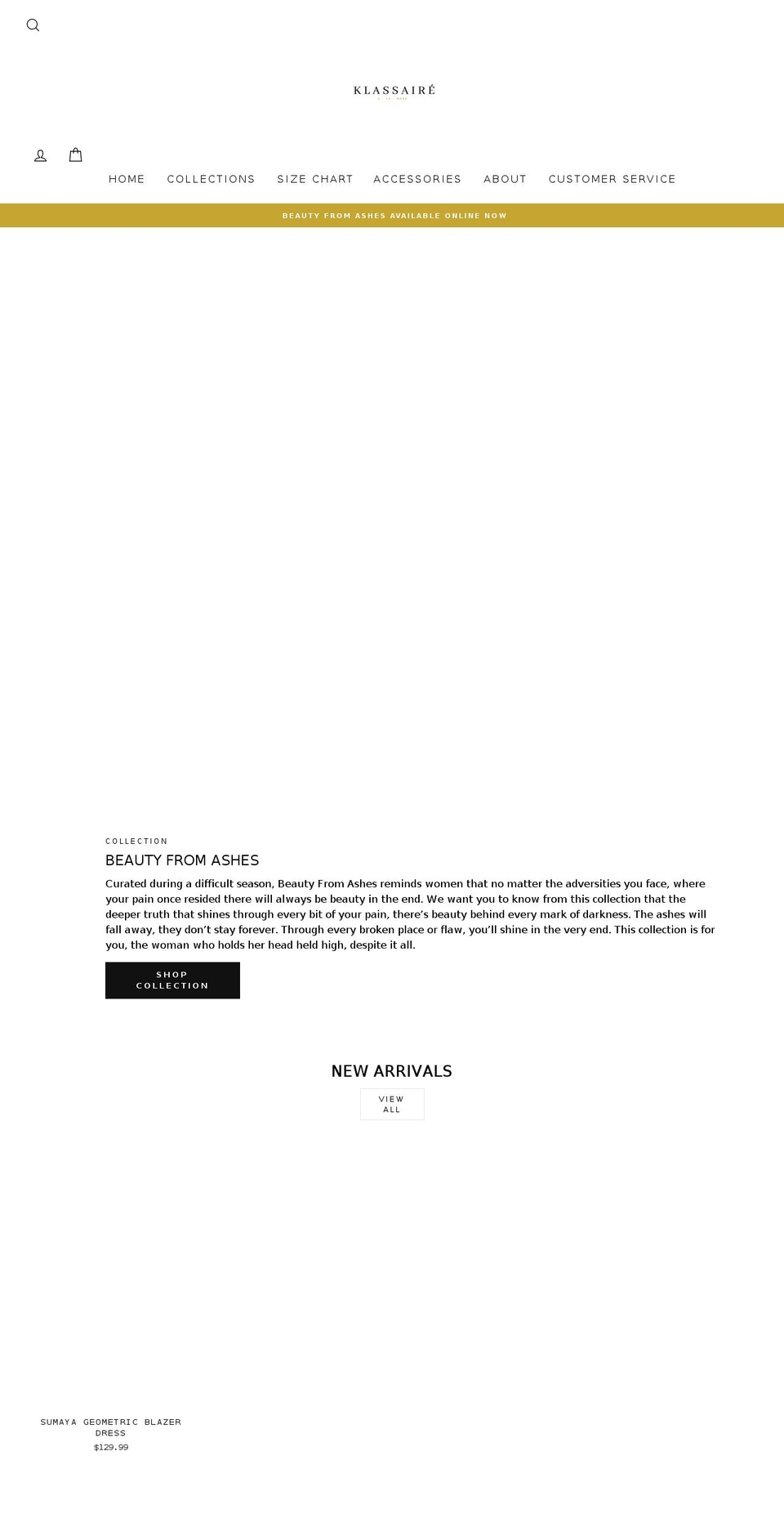 klassairealamode.com shopify website screenshot