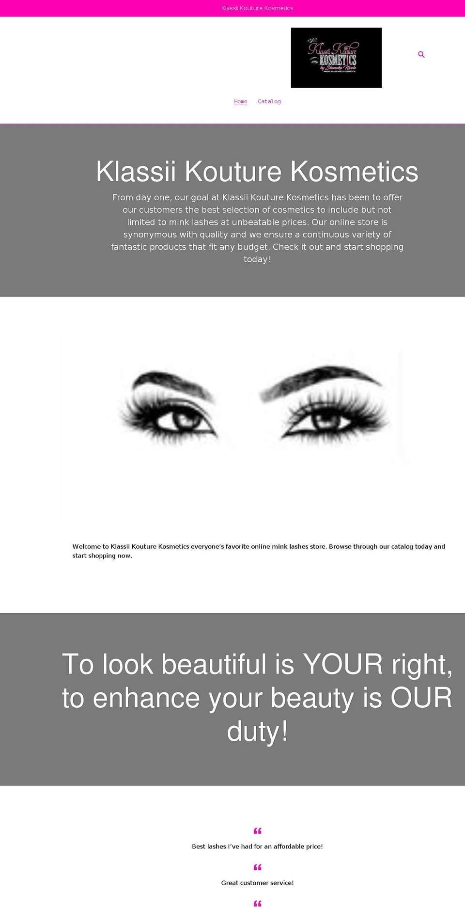 klassiikouturekosmetics.com shopify website screenshot