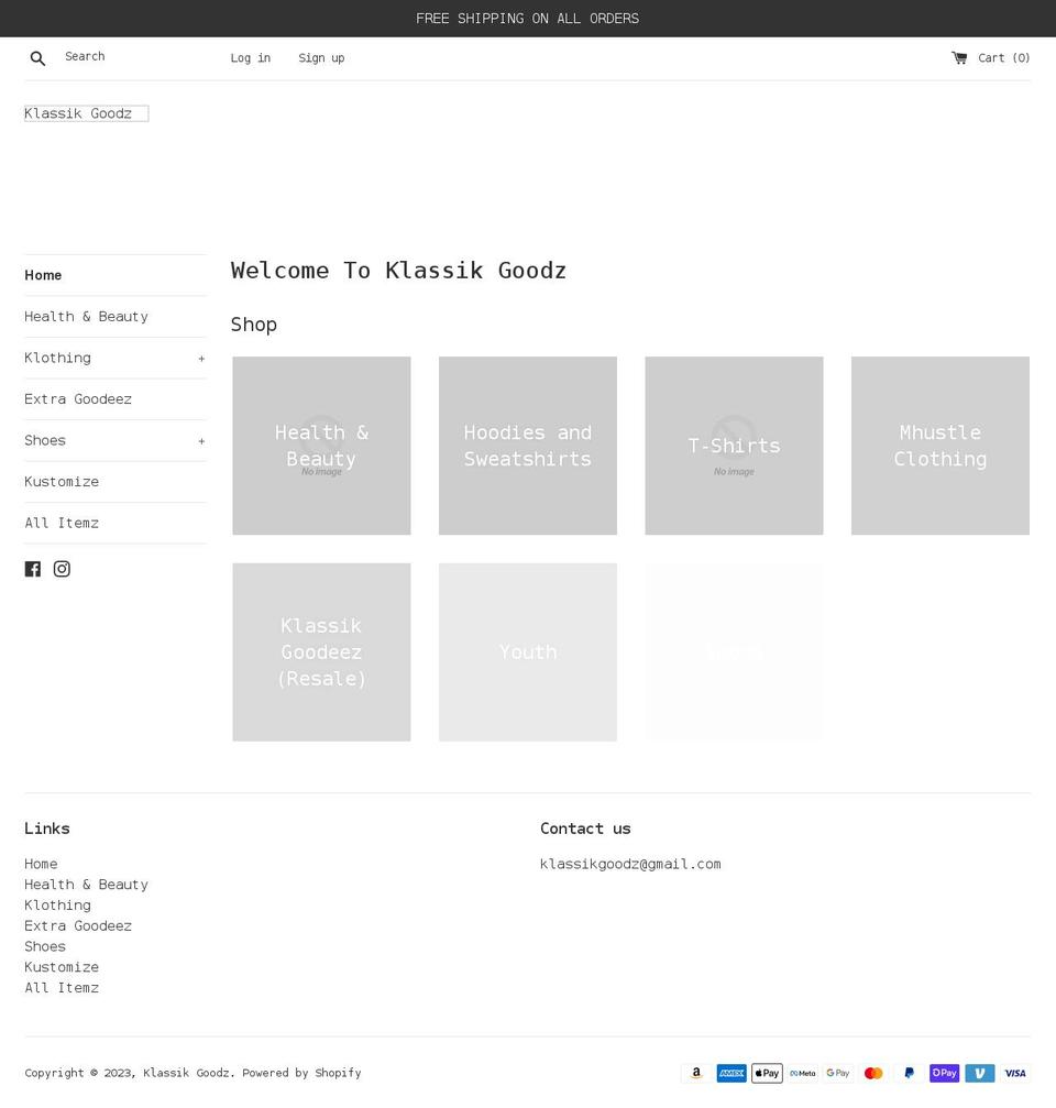 klassikgoodz.com shopify website screenshot