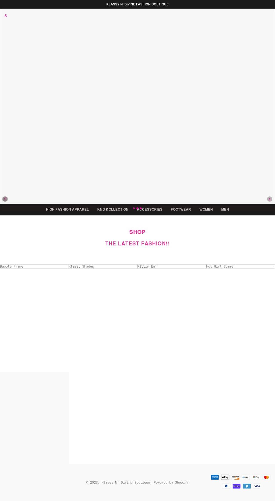 klassydivine.com shopify website screenshot