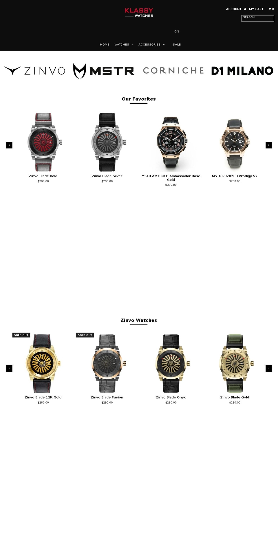 WATCHES Shopify theme site example klassywatches.com