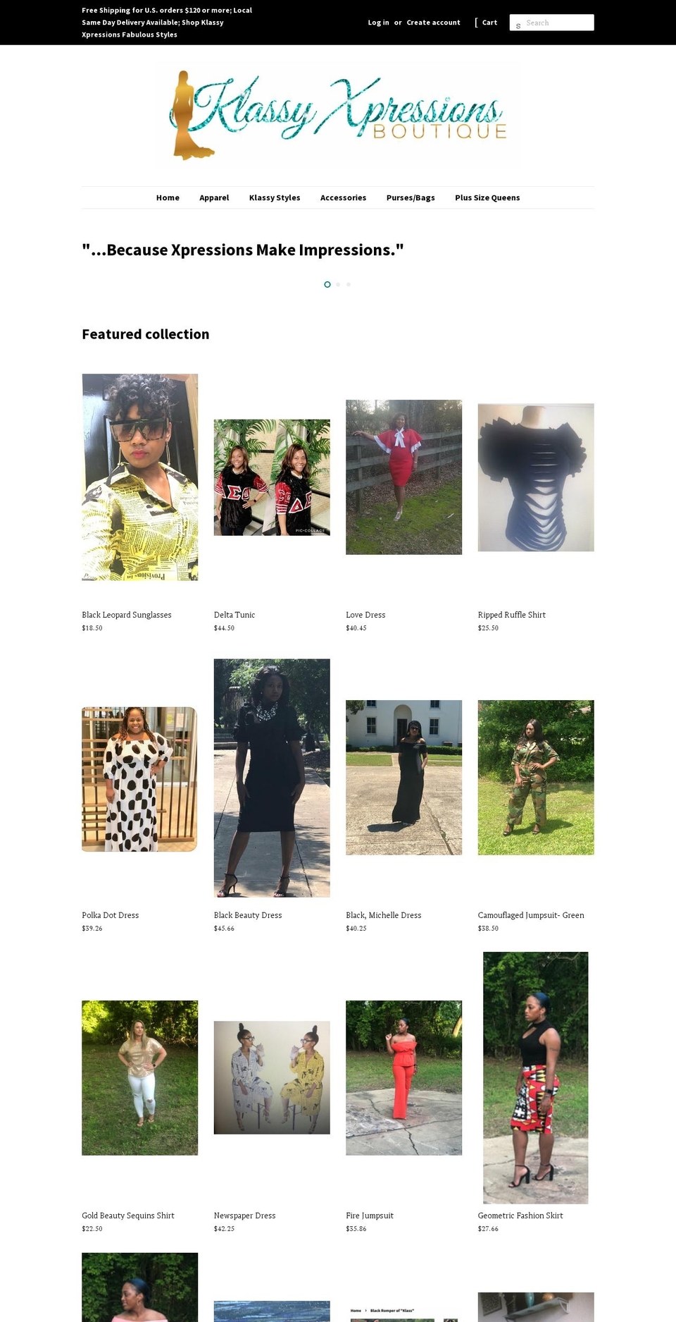 klassyxpressions.com — Shopify storefront screenshot